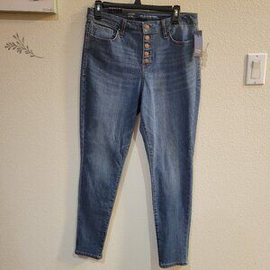 NWT Crown & Ivy High Rise Blue Skinny Jeans Size 10 Regular